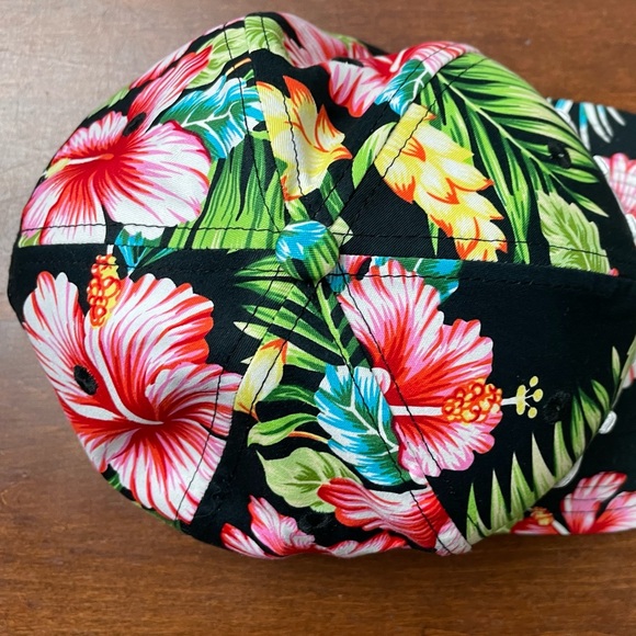 ALOHA Embroidered Floral Tropical Baseball Hat Cap Black Pink Green Blue Hawaii - Picture 7 of 13